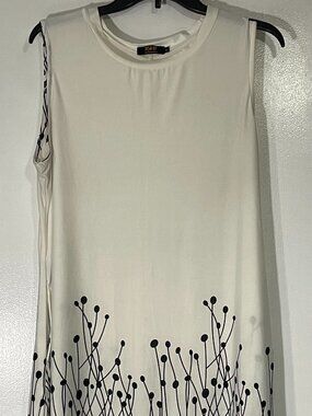 R&B Collection Women’s Ivory Tank Dress Size XL Pockets Poly Spandex Excellent